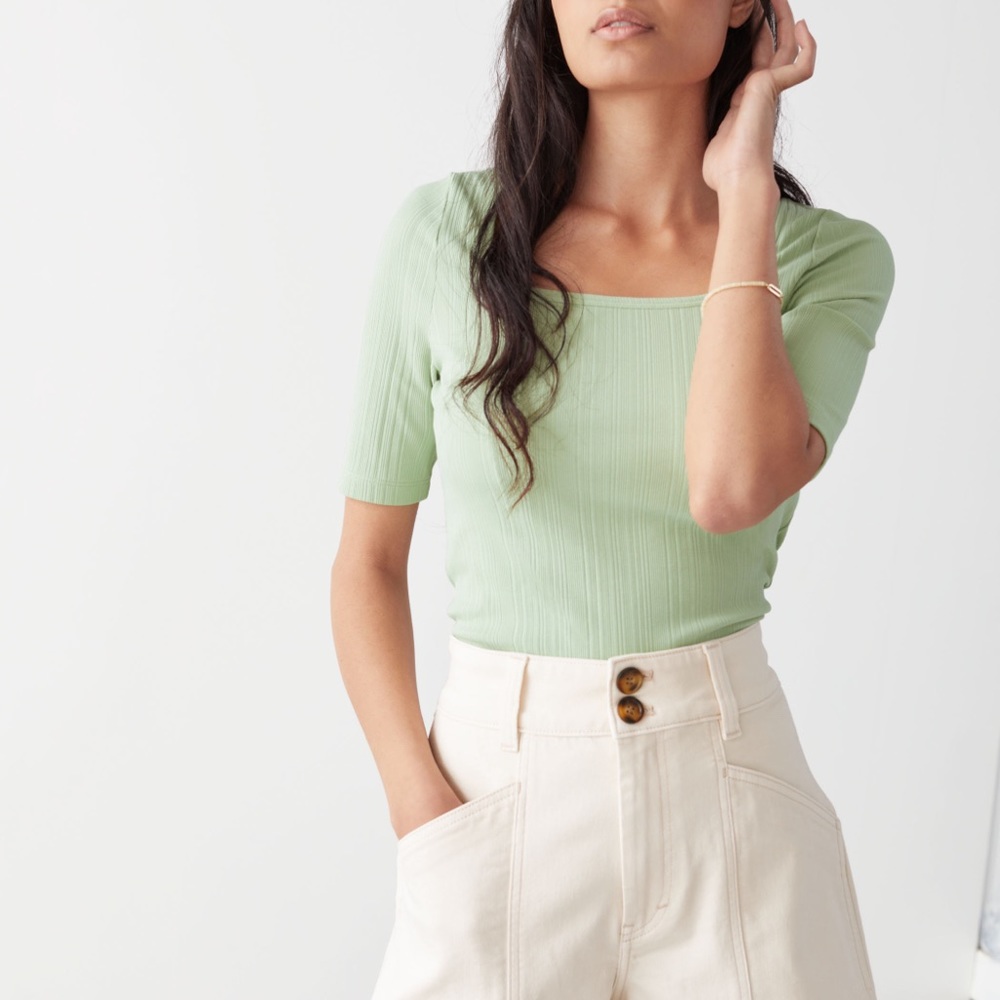 & Other Stories Fitted Square Neck Top